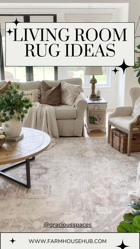 Living Room Rug Ideas Gray Couch Living Room Rug Ideas, Living Room Rugs With Grey Couch Farmhouse, Large Rugs For Living Room, Wool Rug Living Room, What Color Rug With Beige Couch, Natural Fiber Rugs Living Room, Cream Sofa Rug Ideas, Best Living Room Rugs, Rugs That Go With Grey Couches