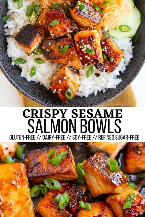 Soy Free Salmon Recipe, Stove Top Dinners Healthy, Healthy Asian Salmon Recipes, Salmon Macro Recipe, Healthy Dinner Recipes For Two Salmon, Macro Salmon Recipes, Asian Sauce For Salmon, Puerto Rican Salmon Recipes, Clean Salmon Recipes