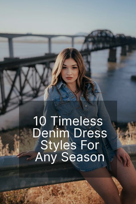 Effortless style in every stitch! Step into the classic allure of a denim dress. 👗🌟 #DenimDaze #CasualChic #EffortlessElegance #WardrobeEssentials Gray Denim Dress Outfit, How To Wear A Jean Dress, How To Style A Jean Dress, Fall Denim Dress Outfit, How To Style A Denim Dress, Blue Jean Dress Outfit, Denim Dress Outfit Winter, Denim Shirt Dress Outfit, Denim Dress Outfit Summer