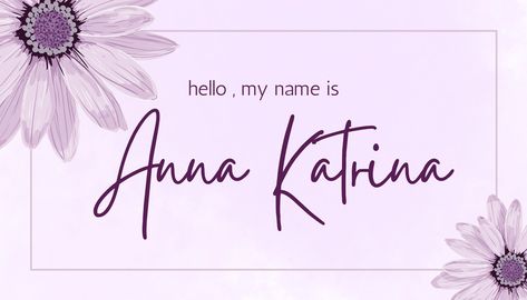 Purple Watercolor Floral Name Tag - Templates by Canva Name Tag Templates Aesthetic, Aesthetic Name Tag, Purple Names, Name Tag For School, Name Tag Templates, Tag Templates, Aesthetic Names, Purple Design, Purple Watercolor