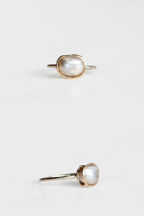 Keshi Pearl Ring, Floating Ring, Signature Ring, Japanese Pearls, Signature Rings, Poppy Seed, Keshi Pearls, Ring Setting, Gold Wire