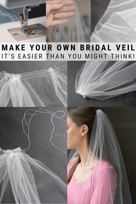 Wedding Dress Ball Gown Corset, Diy Veil, Veils Bridal Diy, Veil Diy, Drape Veil, Veil Ideas, Simple Wedding Veil, Diy Wedding Veil, Bridal Veils And Headpieces