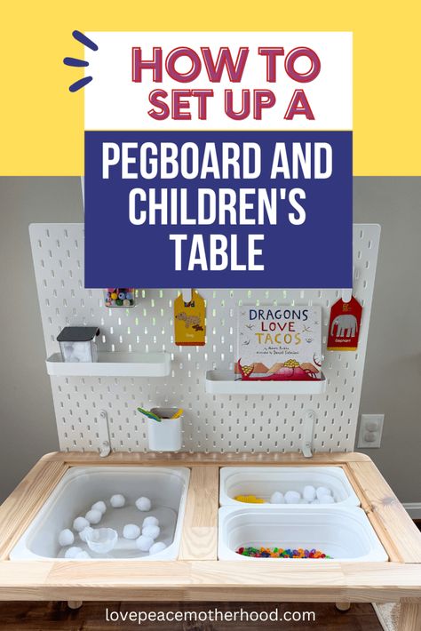 Are you looking for some inspiration for the Ikea Flisat sensory table? I wanted to add additional items for learning and play when using our sensory table. Check out the IKEA Flisat Table Hack detailed below. Stay tuned, I'm excited to share all the ways we use this table and pegboard for learning and activities. Flisat Craft Table, Kids Ikea Table Hack, Diy Ikea Flisat Table, Ikea Flisat Table Makeover, Trofast Play Table, Sensory Table Set Up, Ikea Sensory Bin, How To Make A Sensory Table, Ikea Flisat Table Ideas Toddler