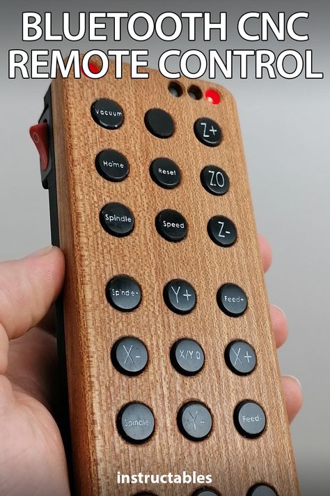 moderncrafts shares how to make a custom Bluetooth CNC remote control. #Instructables #electronics #technology #CNC #bluetooth Tech Projects, Cnc Controller, Cnc Ideas, Pcb Design, Cnc Design, Windows Computer, Battery Holder, Red Led, Cnc Router