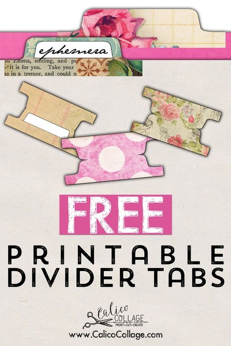 Printable Tabs, Journal Printables Free, Scrapbook Printables Free, Book Tabs, Free Printable Crafts, Divider Tabs, Planner Tabs, Free Vintage Printables, Vintage Stickers