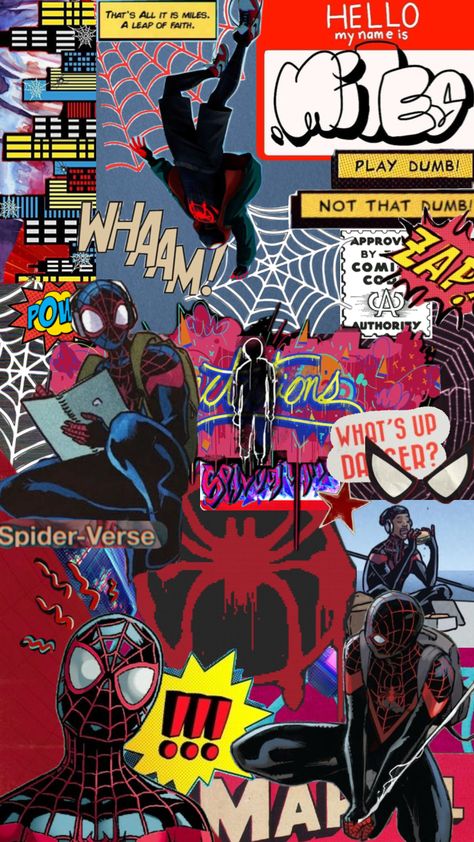 Brooklyn Spiderverse, Miles Morales Comic Art, Gwen And Miles Wallpaper, Spiderman Miles Morales Wallpaper, Miles Wallpaper, Brooklyn Wallpaper, Miles Morales Comic, Spiderverse Miles, Spiderman Comic Covers