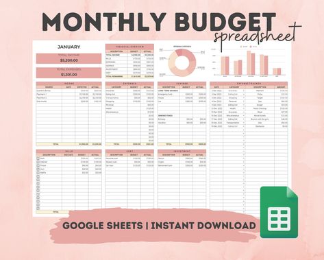 Monthly Budget Spreadsheet Template for Google Sheets, Budget Planner, Financial Planner, Budget Template, Expense Tracker, Savings readingplanner #shiningmomplanners #polyglotplanner💻 Financial Budget Spreadsheet, Budget Spreadsheet Template, Budget Planner Free, Budget Template Free, Monthly Budget Spreadsheet, Financial Budget, Budget Planner Template, Monthly Budget Template, Budget Sheets