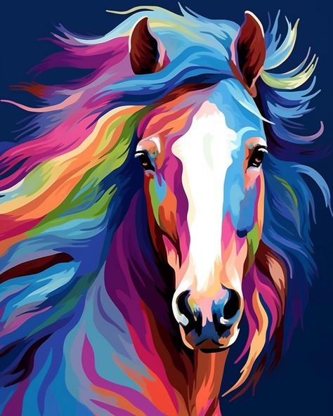 Horse Head Pattern, Diy Acrylic Painting, Tiger Pattern, Inspiring Art, Paint By Numbers, Horse Coloring, Paint By Number Kits, Kits For Kids, Horse Head