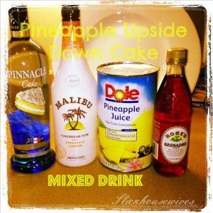 Mixed Drinks: Pineapple Upside Down Cake...my absolute fav. drink...will be making these for sure this summer with my girls. Pineapple Upside Down Cake Drink Recipe, Pineapple Upside Down Cake Drink, Fruity Mixed Drinks, Types Of Drinks, Fav Drink, Cake Vodka, Malibu Rum, Pineapple Upside, Pineapple Upside Down Cake