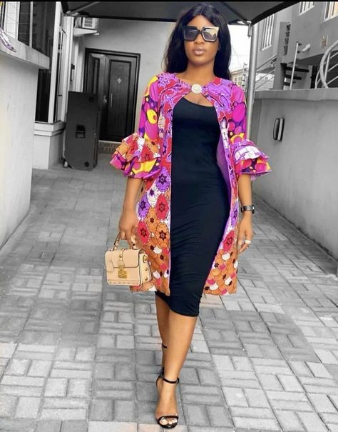 African Print Kimono, Ankara Long Gown Styles, Mode Kimono, Short African Dresses, African Fashion Skirts, African Wear Dresses, African Lace Dresses, African Fashion Ankara, African Fashion Modern