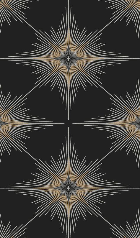 Stellar-Geo-NextWall-Peel-&-Stick-NW53000 Condo Wallpaper, Luxury Accent Wall, Bedroom Molding, Modern Art Deco Pattern, Atomic Wallpaper, Star Graphic Design, Steakhouse Design, 50s Wallpaper, Black And Gold Wallpaper