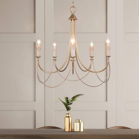 LNC Modern Classic Satin Gold 5-Light Chandelier with Candlestick Living Room High Ceiling... | The Home Depot Canada Rose Gold Chandelier, Modern Gold Chandelier, French Country Chandelier, Room Chandelier, Candle Style Chandelier, Chandelier Bedroom, 5 Light Chandelier, Traditional Chandelier, Drum Chandelier