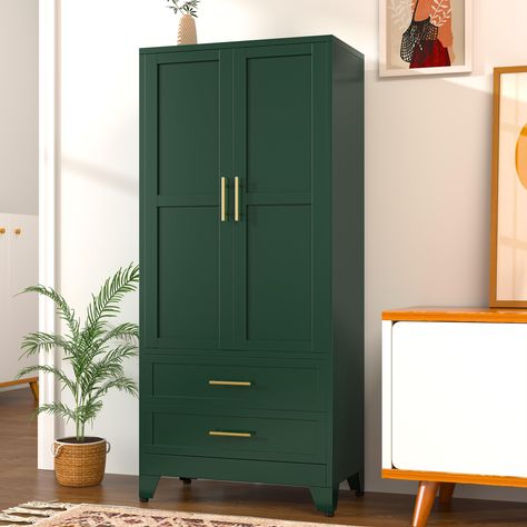 Freestanding Wardrobe, Modern Bedroom Wardrobe, Green Living Room, Design For Beginners, Contemporary Wardrobe, Wardrobe Furniture, Home Office Furniture Desk, Wardrobe Armoire, Storage Mirror