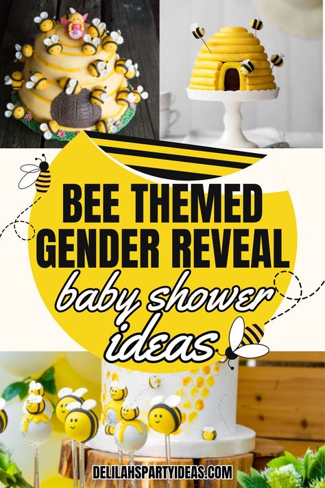 Planning a bee-themed gender reveal? This baby shower idea is the bee's knees! With buzzing decorations and bee-themed treats, your guests will be abuzz with excitement. Let the gender reveal games add some extra fun to the party! What Will Baby Bee Gender Reveal, What Will It Bee Gender Reveal, Bee Theme Gender Reveal Party, Gender Reveal Bee Theme, Gender Reveal Baby Shower Ideas, Bumble Bee Baby Shower Ideas, Honey Bee Gender Reveal, Gender Reveal Theme Ideas, Baby Bee Gender Reveal