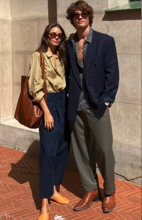 Old Money Couple Outfits, Couple Outfits Fall, Retro Outfits Men, Old Money Couple, Money Couple, Couple Fits, Stylish Couple, Matching Couple Outfits, Outfits Fall