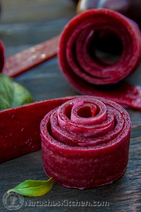 This Plum Fruit Leather was a hit, especially with the kiddos! Follow these step by step pictures with only two ingredients. What a treat! Fruit Leather Recipe, Plum Recipes, Plum Fruit, Fruit Roll, Fruit Leather, Fruit Roll Ups, Dehydrated Food, Homemade Snacks, Dehydrator Recipes