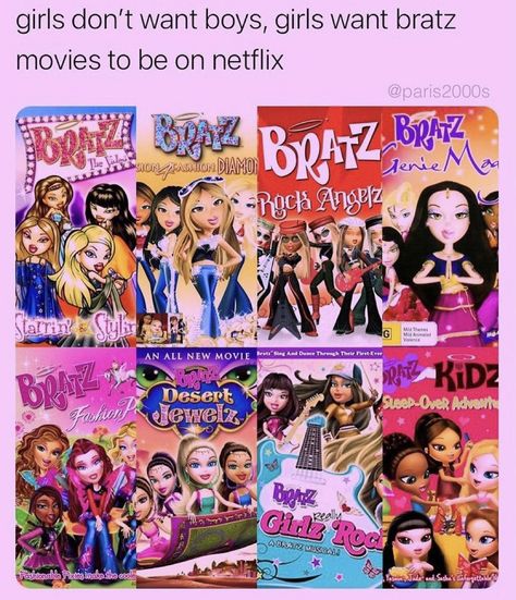 Bratz Movie, Netflix Movies To Watch, Memories Box, Brat Doll, Childhood Memories 2000, Bratz Girls, Girly Movies, Childhood Movies, Girl Boss Quotes