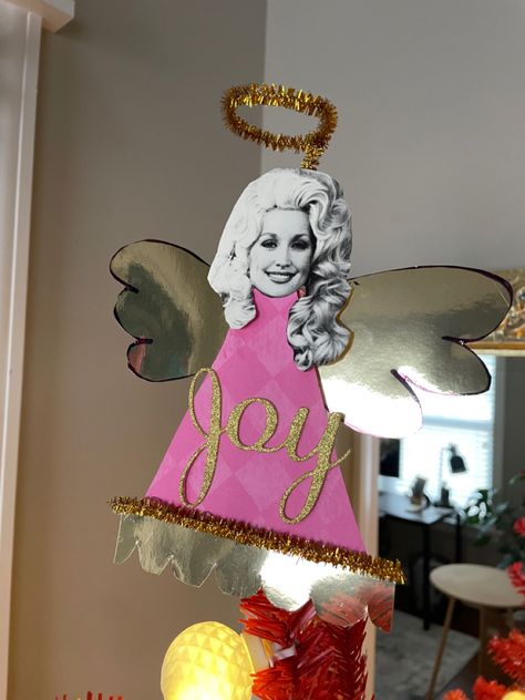 Dolly Christmas Party, Dolly Parton Christmas Party, Dolly Parton Christmas Tree, Christmas Birthday Party Ideas For Women, Christmas Crafts Aesthetic, Christmas Story Crafts, Diy Christmas Angel Tree Topper, Dolly Parton Party, Dolly Parton Christmas