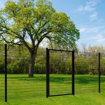 Metal Fence Ideas Steel, Property Fencing, T Post Fence, Fences Alternative, Metal Fence Gates, Fence Building, Steel Fence Panels, Steel Fence Posts, Panel Fence