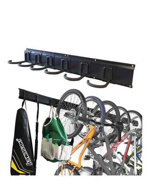 PRICES MAY VARY. 𝐄𝐟𝐟𝐢𝐜𝐢𝐞𝐧𝐭 𝐔𝐬𝐞 𝐨𝐟 𝐒𝐩𝐚𝐜𝐞: Achieve perfection in garage organization with our wall-mounted bike storage hooks. Ideal solution for neatly organizing your bikes. 𝐎𝐧𝐞-𝐬𝐭𝐨𝐩 𝐒𝐭𝐨𝐫𝐚𝐠𝐞 𝐒𝐨𝐥𝐮𝐭𝐢𝐨𝐧: The Garage Bike Organizer includes 3 sturdy steel wall-mount panels, along with 6 bike hooks, 2 single J hooks, and all the necessary plastic anchors and screws for installation. 𝐃𝐮𝐫𝐚𝐛𝐥𝐞 & 𝐍𝐨𝐧-𝐬𝐥𝐢𝐩 𝐁𝐢𝐤𝐞 𝐇𝐨𝐨𝐤: The 8 mm steel wire with co Bike Hanger Wall, Wall Mounted Bike Storage, Outdoor Gear Storage, Bicycle Storage Rack, Bike Hooks, Bike Hanger, Gear Storage, Garage Bike, Garage Storage Solutions