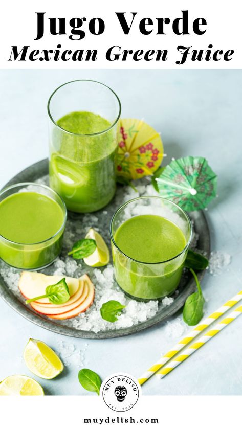 Jugo Verde is ideal for everyone, delicious, easy and ready in less than 10 minutes. This green juice is the perfect way to start the day with a lot of energy and nutrients. Best Green Juice Recipe, Jungle Juice Recipe, Juice Healthy, Cilantro Recipes, Fruit Juice Recipes, Breakfast Juice, Ayurvedic Diet, Juice Smoothies Recipes, Jalapeno Recipes