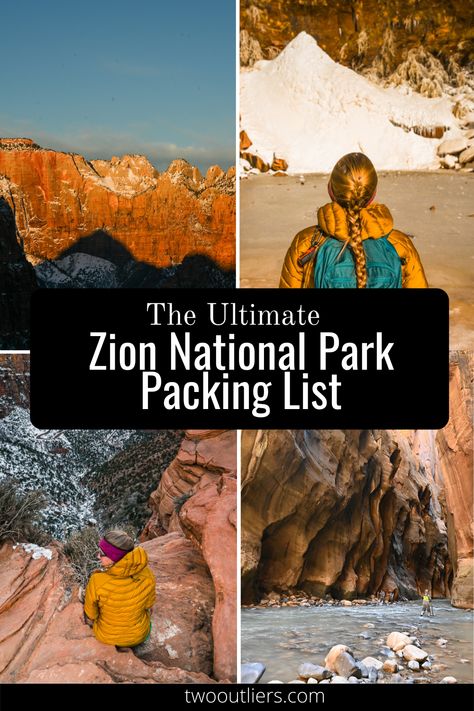 Preparing for a trip to Zion National Park and not sure what to pack? We’ve got you covered with a complete packing list of everything you need to bring for a great experience in Zion! From permits and reservations to hiking gear and waterproof equipment for the Narrows, we’ll break down the most important items to add to your Zion packing list, along with our own personal recommendations. Zion Packing List, Grand Canyon Packing List, National Park Packing List, Trip To Zion National Park, Zion Camping, Zion Hikes, Hiking Packing List, Zion National Park Hikes, Grand Canyon Hiking