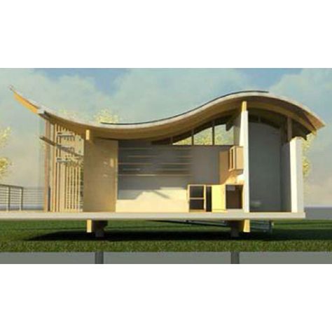 Curved roof Fibreglass Roof, Steel Roofing, Roof Architecture, Building Roof, Roof Styles, Solar House, Modern Beach House, Cirebon, Pergola Designs