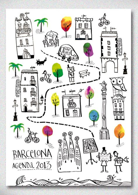 Doodle art: 50 great examples: Page 2 | Creative Bloq Barcelona Map Illustration, Travel Typography, Typography Drawing, Illustrated Maps, Illustration Travel, Sketch Note, Hand Drawn Map, Art Carte, Travel Illustration