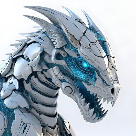 Robotic Dragon Art, Dragon Robot Art, Robot Dragon Concept Art, Futuristic Robot Concept Art, Cyberpunk Animals, Futuristic Dragon, Robotic Dragon, Cyberpunk Dragon, Mecha Dragon