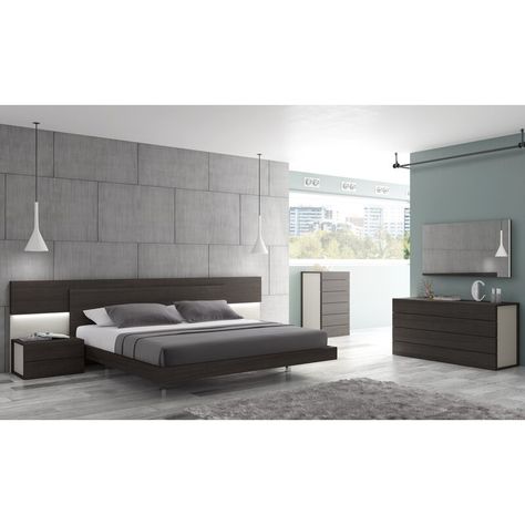 Contemporary Bedroom Sets, Platform Bedroom, 5 Piece Bedroom Set, Elegant Bedding, King Bedroom Sets, White Chests, Bedroom Sets Queen, Dresser Mirror, Queen Bedroom