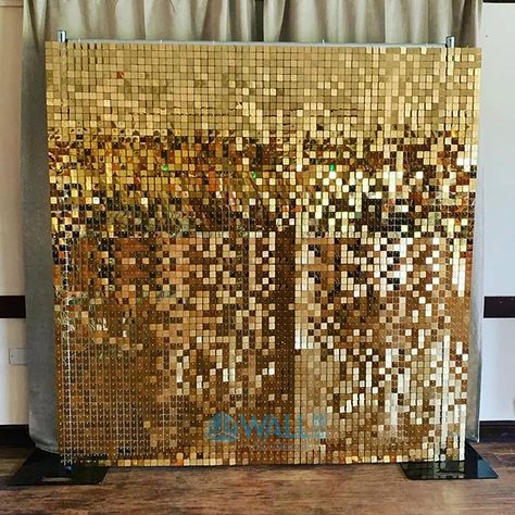 Wall Panel Mirror, Paint Wedding, 3d Art Wall, Panel Mirror, Sequin Wall, 3d Wall Stickers, Shimmer Wall, Gold Backdrop, Cheap Wall Stickers