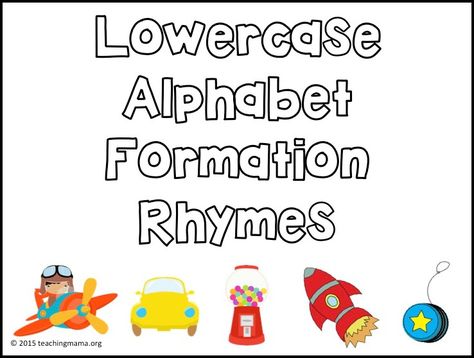 Lowercase Alphabet Formation Rhymes. Want the upper case and numbers also! Alphabet Formation Rhymes, Letter Formation Rhymes, Alphabet Formation, Handwriting Worksheets For Kids, Fun Team Building Activities, Teaching Mama, Family Day Care, Lowercase Alphabet, Lowercase Letter