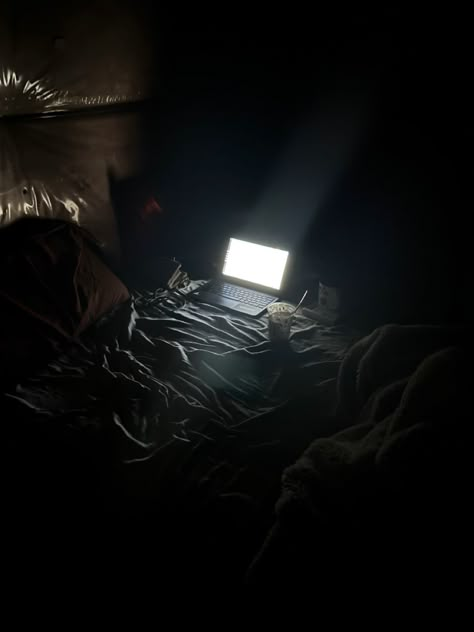 Late Night Laptop Aesthetic, Watching Phone In Bed Aesthetic, Late Night In Bed Aesthetic, Laptop Night Aesthetic, Movie In Bed Aesthetic, Laying In Bed Aesthetic Night, Bed Dark Aesthetic, Movies In Bed Aesthetic, Bed Rotting Core