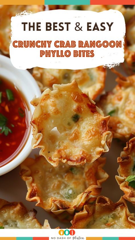 Crunchy Crab Rangoon Phyllo Bites Filo Cups Appetizers, Shrimp Phyllo Cup Appetizers, Phyllo Cup Appetizers Cream Cheese, Philo Shells Appetizer Recipes, Filo Cup Recipes, Crab Rangoon Sushi Cups, Savory Phyllo Cups, Crab Rangoon Phyllo Cups, Crab Rangoon Appetizers