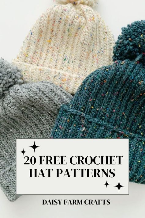 Beanie Pattern Free, Daisy Farm Crafts, Crochet Hat Patterns, Crochet Beanie Pattern Free, Daisy Farm, Beanie Knitting Patterns Free, Crochet Hat For Beginners, Crochet Throw Pattern, Crochet Baby Beanie