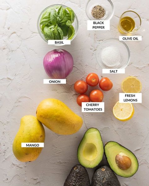 Lemony Vinaigrette, Mango Avocado, Avocado Salad Recipes, Mango Salad, Avocado Salad, Gluten Free Diet, Mediterranean Diet, Plant Based Recipes, Quick Meals