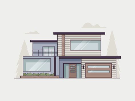 Modern by Josh Warren on Dribbble Dream House Sketch, Dream House Drawing, Simple House Drawing, House Design Drawing, Interior Design Sketchbook, Architecture Blueprints, Architecture Drawing Plan, Interior Architecture Drawing, Interior Design Sketches