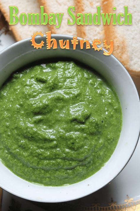 Indian Green Chutney, Hari Chutney Recipe, Green Chutney Recipe India, Chutney For Sandwich, Sandwich Chutney Recipe, Bombay Sandwich, Green Chutney Recipe, Sandwich Recipes Indian, Indian Chutney Recipes