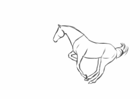 Horse Running Animation, Horse Animation Gif, Horse Sketch Art, Horse Gif, Horse Base, Horse Drawing Tutorial, Animal Animation, Horse Animation, Horse Art Drawing