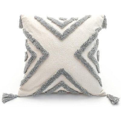 Quality Material: Made of high-grade durable solid chenille which plump down, soft to the touch, thick and slightly light, keeping you warm and cozy. Color: Gray | Dakota Fields Throw Pillow Cover 20X20 Inch w/ Tassels, Geometric Tufted Decorative Chenille Fabric Accent Textured Cushion Case For Bed Couch Euro Pillow Covers, Chenille Throw Pillows, Farmhouse Throw Pillow, Pink Throw Pillows, Chenille Pillow, Boho Throw Pillows, Grey Throw Pillows, Grey Throw, Bed Couch