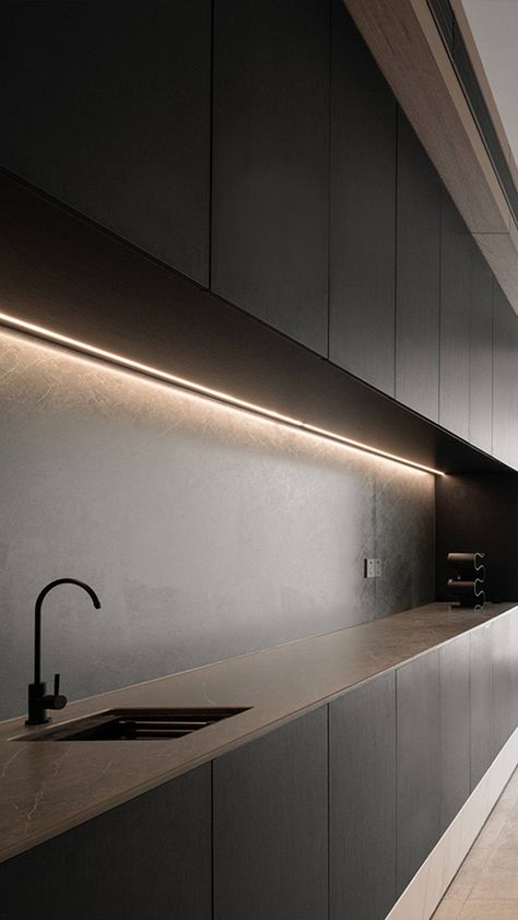 LED under cabinet lights illuminate a kitchen area. Kitchen Under Cabinet Lighting, Kitchen Led Lighting, Fluorescent Light Fixture, Cupboard Lights, Under Counter Lighting, Led Under Cabinet Lighting, Cabinet Lights, Bedroom Led, Kitchen Island Table