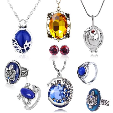 PRICES MAY VARY. Package include: 4 x Necklace ，4 x Ring，1 x Stud Earrings ，Total: 9 pcs (as picutures shown). The Jewelry is not only a gift, but also the best wish for yourself and the one you love. High-quality material:The necklace is made of alloy, hypo allergenic, perfect display, to provide you with the best experience. Design & package：Inspired by Vampire Diaries Movies. Hand Polished, simple but classic，Very suitable for Cosplay. Intended use：This Necklace and Ring Set perfect for any g Elena Gilbert Necklace, Vampire Diaries Katherine, Damon Stefan, Vampire Diaries Jewelry, Family Crest Ring, Family Crest Rings, Damon And Stefan, Finger Family, Jewelry Design Inspiration