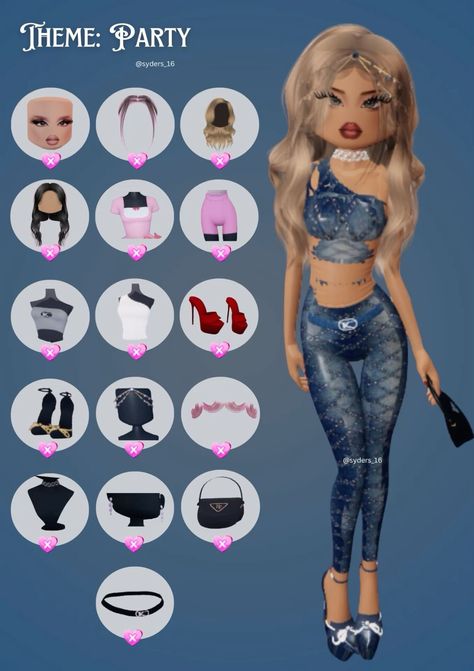 Dti Party Girl Outfit, Dti Roblox Party Theme, Party Dti Outfit Ideas, Party Dti Ideas, Dress To Impress Party Girl, Club Outfits Dress To Impress, Club Dress To Impress Outfit, Dress To Impress Club Theme, Party Dress To Impress Outfit