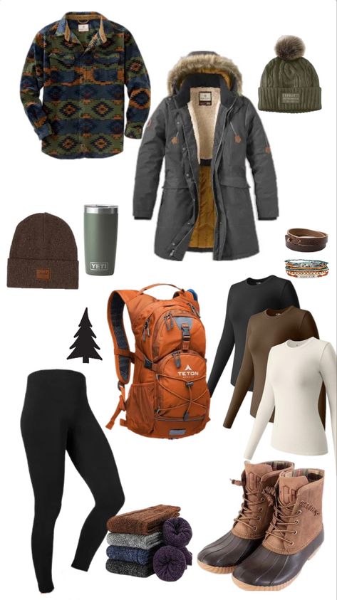 Womens Hiking Boots Outfit, Hiking Boots Outfit Winter, Granola Girl Winter, Womens Hiking Boots, Outdoorsy Outfits, Granola Outfits, Trekking Outfit, Hiking Attire, Cute Hiking Outfit