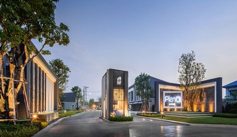 PLENO BANGYAI BY AP / STUDIOJEDT on Behance Entrance Plaza, Condominium Entrance, Entrance Arch, Gate Entrance, Gate Wall Design, Gate Way, Residential Landscape, Entrance Gate, Entrance Gates Design