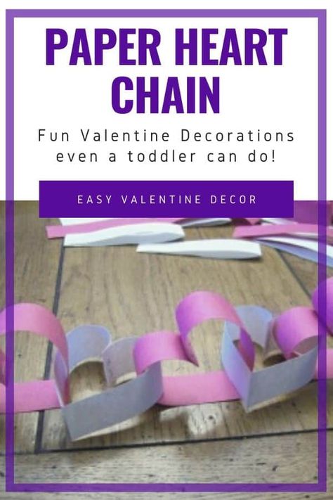 This is such a cute paper heart garland!! If you are looking for a tutorial to make it then this is the place to be. Use these simple instructions to learn how to make a paper heart chain garland. This is one of the simplest DIY crafts I have made. it is one of my favorites to do with my kids. You can make this any color combination you have at home already or get some special valentine paper. #valentinesdiy #tutorial, #valentines #howtomake #kids Heart Paper Chain, Beltane Ideas, Valentines Countdown, Paper Heart Chain, Valentine Home Decor Ideas, Valentines Scripture, Diy Garland Paper, Countdown Chain, Valentine Home Decor