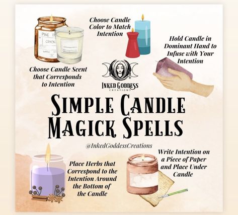 Easy Candle Spells, Glamour Magick Spells, Candle Spells For Beginners, Poppet Magick, White Candle Spells, Candle Guide, Witchcraft Candle Magic, Candle Magic Colors, Candle Meanings