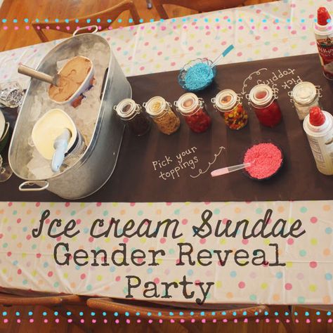 Ice cream Gender Reveal Party Simple Gender Reveal Ideas, Ice Cream Gender Reveal, Cream Gender Reveal, Gender Reveal Food, Easter Gender Reveal, Gender Reveal Party Food, Gender Reveal Box, Simple Gender Reveal, Christmas Gender Reveal