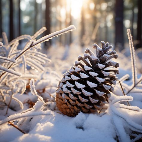 Painting Backgrounds, Snowy Pinecone, Winter Shoot, Photo Challenges, Snowy Forest, Forest Floor, Photo Challenge, Pine Cone, Pine Cones