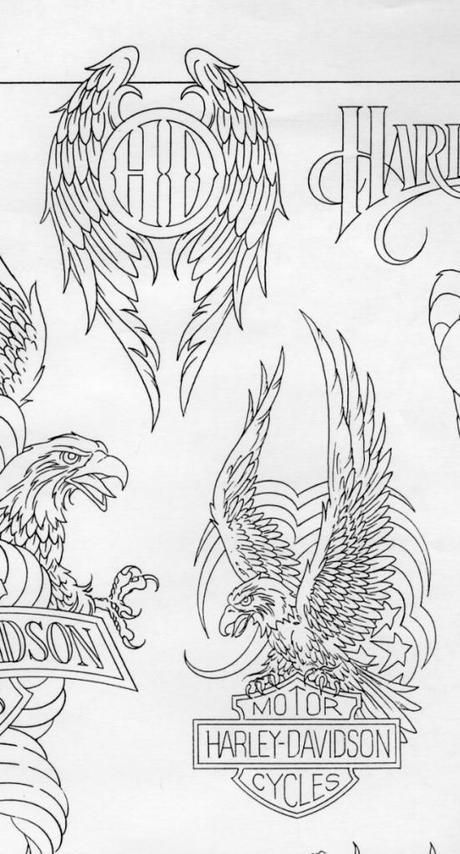 American Eagle Wings Harley Davidson Blueprint Harley Davidson Tattoo Stencil, Harley Davidson Tattoo, Harley Davidson Kunst, Harley Tattoo, Harley Davidson Stickers, Imprimibles Harry Potter Gratis, Tattoo Stencil Designs, Harley Davidson Decals, Biker Tattoo